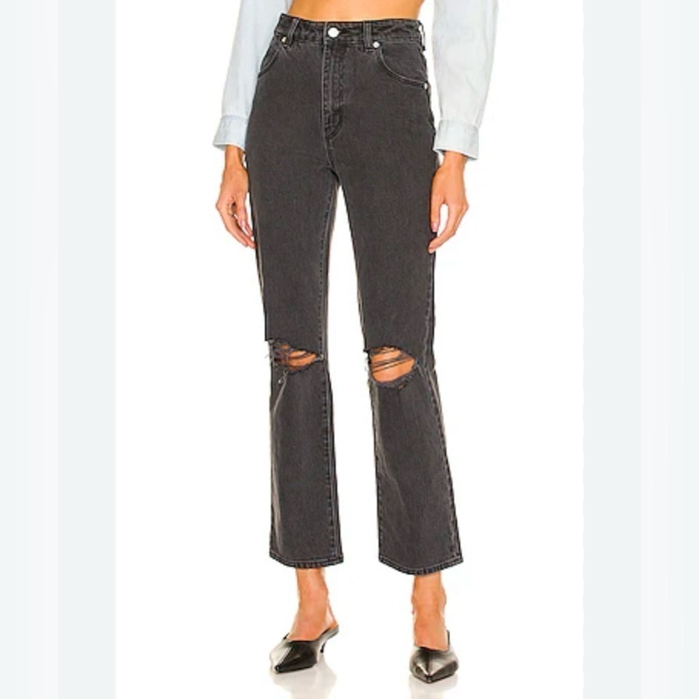 Rolla’s Original High Rise Straight Jeans Size 26 Distressed Black